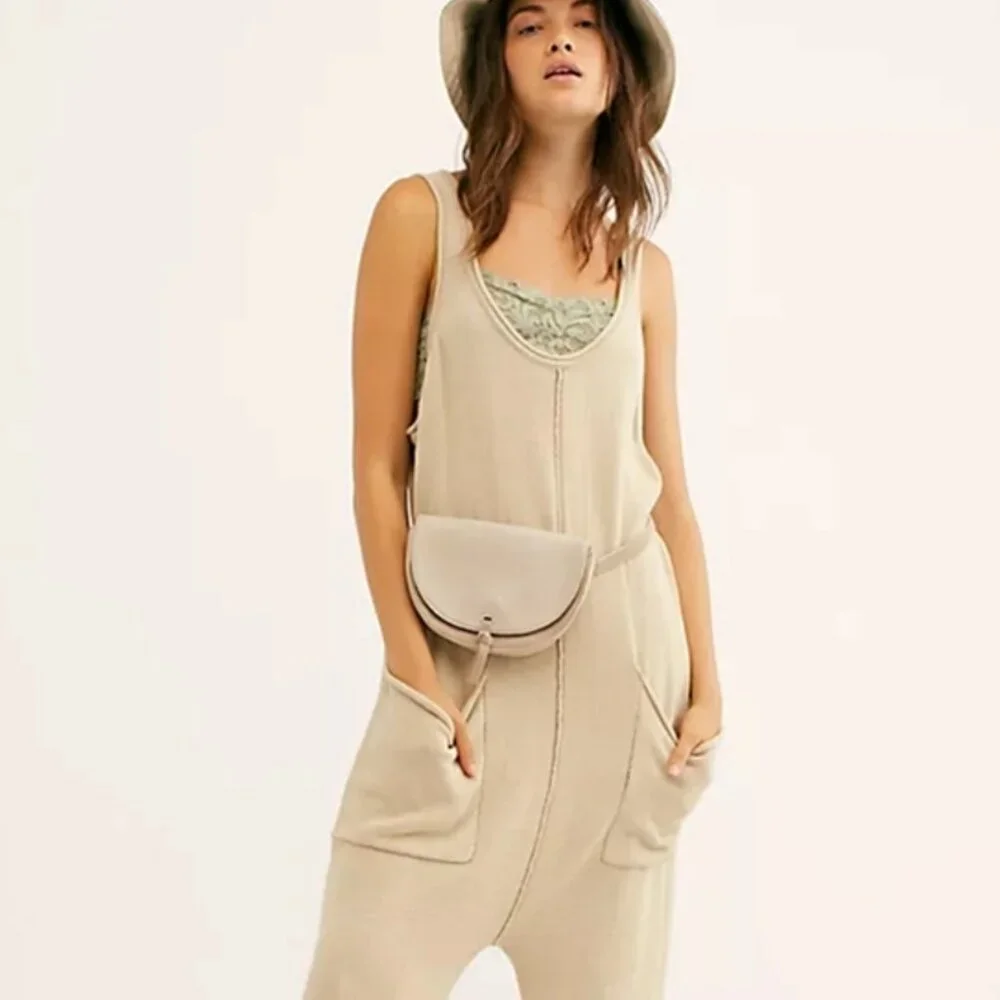 Free People Beach Everson Sweater Jumpsuit Women's Cream Knit Onesie